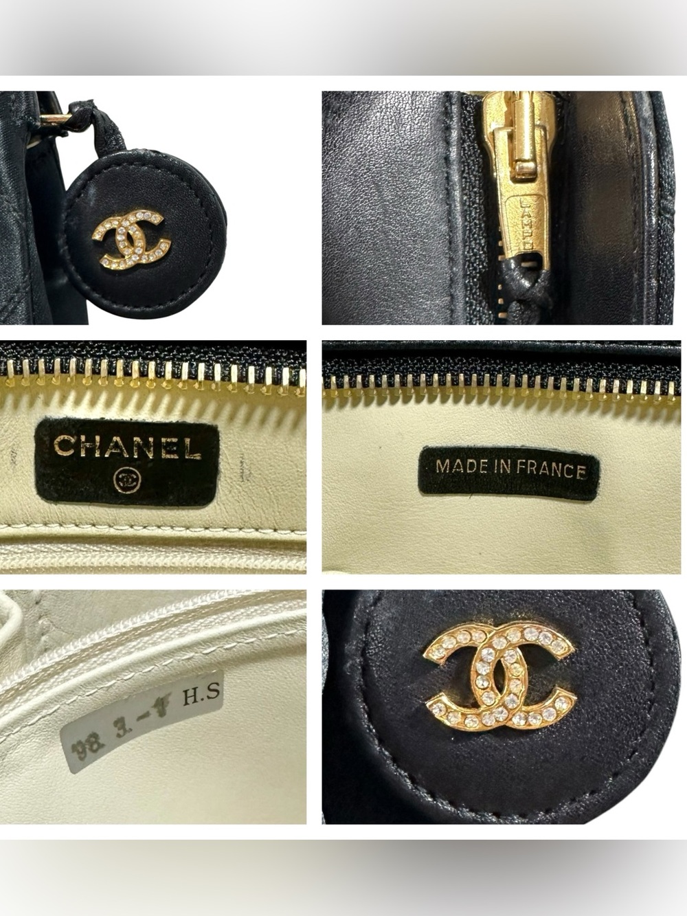 Chanel Black Quilted Satin & Leather O Case Evening Clutch Bag with Crystals - Picture 9 of 16